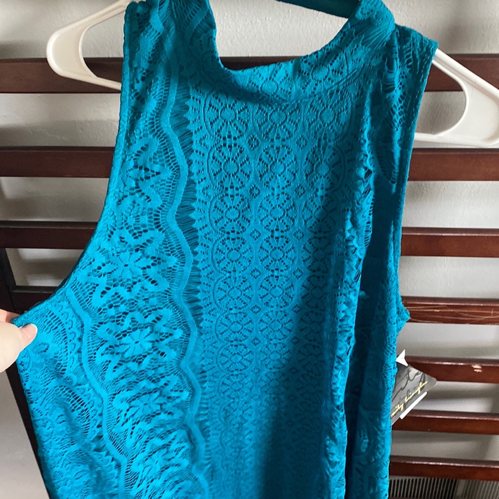 Turquoise Lace Dress. Size Large. NEW WITH TAGS